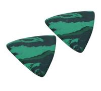 Yardwe Green Gemstone Large Triangle Guitar Picks 2pcs, Portable Bass and Acoustic Music Picks Fingertip Guards, Instrument Accessories for Beginner and Professional Use