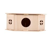 Yardwe Guinea Pig House Large Outdoor Hutch Wooden Hamster Cabin Triangle Shape Pet Hideout Perfect for Small Animals