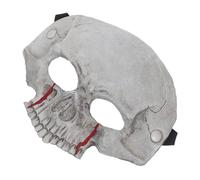 Yardwe Half Skull Foam Mask for Men Lightweight Halloween Skeleton Costume Accessory Versatile Gothic Pirate Party Masquerade Face Cover with Bloody Eye Design