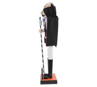 Yardwe Halloween Nutcracker Figurine Hand Painted Wooden Soldier Doll with Unique Design for Day the Dead Decorations and Versatile Placement on Tables, Spooky Holiday Collectible