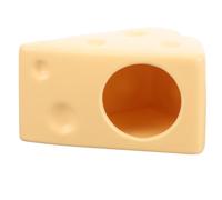Yardwe Hamster Ceramic Cooling Nest Cheese Design Decorative Hideout for Guinea Pigs and Small Rodents Suitable for Indoor Use Random Color
