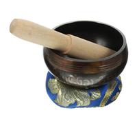 Yardwe Hand-hammered 8cm Copper Meditation Singing Bowl Set with Mallet and Cushion, Tibetan Yoga Sound Bowl for Mindfulness, Musical Therapy, and Chakra Healing Random Random Color Assorted style