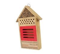 Yardwe Handmade Bee House for Native Pollinators Wooden Insect Hotel Attracts Bees Butterflies Ladybugs for Garden Pollination Eco-friendly Living