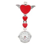 Yardwe Hanging Nurse Pocket Watch Red Color Stylish Pendant Quartz Watch for Nurses and Healthcare Workers