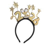 Yardwe Happy Year Headdresses for Women Year Party Headband Sparkling Star Festive Eve Celebration Accessory