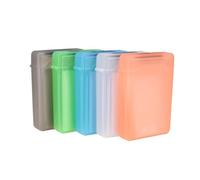 Yardwe Hard Disk Protector Hard Drive Plastic for Workplace and Home 5pcs 3.5 Inch Protective Case Strong Snap Lock Design Marking Label Storage Management Random Color Portable