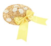Yardwe Hat Unique Stylish Design Yellow Lightweight for Dogs and Cats Woven Sun Protection Hat for Spring and Party Decorations