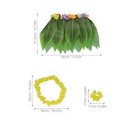 Yardwe Hawaiian Luau Party Costume for Women Tropical Grass Skirt with Flower Lei and Leaf Skirt Versatile Hawaiian Theme Outfit for Beach Parties and Luau Celebrations