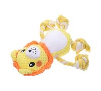 Yardwe Heavy Duty Dog Rope with Squeaker Plush Lion Design for Medium Large Small Dogs Durable Chew for Teething and Interactive Play Soft