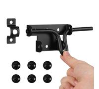 Yardwe Heavy Duty Sliding Bolt Gate Latch Sturdy Iron Construction 2 Pcs with Padlock Hole with Classic Black Finish, for Secure Outdoor Gate Locking for Wooden Fence and Outdoor Door