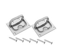 Yardwe Heavy Duty Stainless Steel Boat Hatch Pull Handle with Mount Screws Flush Recessed Deck Latch for Yacht and Lockers Ergonomic Grip Corrosion-Resistant Hardware