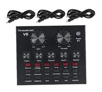 Yardwe High Performance Sound Card Set with Adjustable Volume Metal Mobile Audio Mixer for Live Streaming and Music Recording Portable Sound Equipment