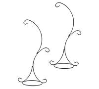 Yardwe House Plants 2Pcs Ornament Display Stand Iron Metal Hanging Stand Rack Holder Double Hook for Hanging Glass Snow Globe Air Plant Terrarium Christmas Bauble Xmas Decor Air Plants
