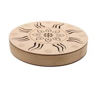 Yardwe Instrument Drum Sound Artistic Disk Featuring Rain Wooden Handheld with Realistic Ethnic Design Beautiful Carvings and for Outdoor Garden Meditation and Party Decor