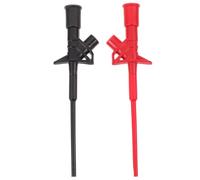 Yardwe Insulated Hook Clip Test Leads Flexible High Voltage Testing Probes with Standard 4mm Socket 2pcs for Electrical Measurements and Multimeter Use