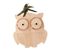 Yardwe Interactive Cat Turntable Toy Owl Designed Sisal Board Scratcher for Kitten Wooden Track Ball for Cat Exercise