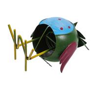 Yardwe Iron Owl Animal Figurine Decor Creative Iron Craft Sculpture for Indoor and Outdoor Garden Bonsai Decoration Lightweight Miniature Statue Easy to Clean and Durable
