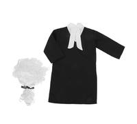 Yardwe Judge Costume Robe Wig Authentic Courtroom Role Play Outfit for Career Day Halloween Dress Up Cosplay with Breathable Fabric and Professional Design