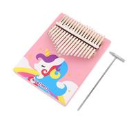 Yardwe Kalimba Thumb Piano for Beginners with Note Wooden Keys Portable Pink Cartoon Design Musical Instrument for Family Gatherings and Outdoor Play