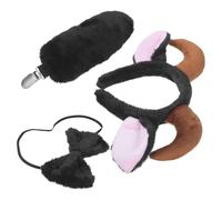Yardwe Lamb Ears Headband with Tail and Bow Tie, Soft Plush Cotton Animal Themed Accessory for Holiday Stage Performances, Realistic Sheep Ear Design, Suitable and Adults