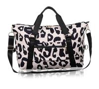 Yardwe Large Capacity Cow Print Travel Bag with Detachable Shoulder Strap and Handles Oxford Cloth Gym Duffle for Beach Camping Hiking and Short Trips