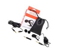 Yardwe Lavalier Lapel Clip Microphone 7pcs Condenser Recording Mic Set Portable Wireless Conference Microphone for Interviews and Video Recording