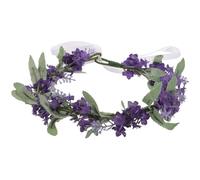 Yardwe Lavender Floral Headband Purple Flower Crown Lightweight Cloth Hair Wreath Comfortable to Wear Elegant Chic Headband for Holidays and Special Occasions