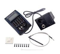Yardwe Lc Band Guitar Preamp Equalizer with Piezo Pickup for Acoustic Classical Guitars Manual Auto Tuning No Battery Required Essential Sound Amplification Black