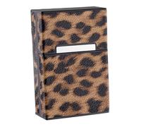 Yardwe Leopard Print Cigarette Protective Cover Portable Storage Box with Magnetic Buckle ABS PU Material for Smokers
