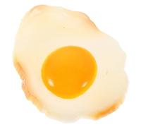 Yardwe Lifelike Artificial Fried Egg Model PVC Food Decor Pretend Play Kitchen Prop Corrosive Fake Egg Display for Restaurant Hotel Museum Photography
