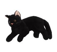Yardwe Lifelike Black Cat Plush Soft Stuffed Animal for Halloween Decor Cute Cartoon Design for Cat Lovers Quality Versatile Use Furry Doll Pillow Ornament