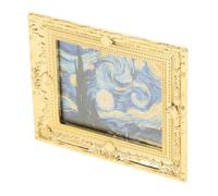 Yardwe Lifelike Miniature Framed Painting for Dollhouse Decor Artistic Ornament Tiny Artwork for House Accessories of Famous Masterpieces