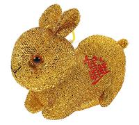 Yardwe Lucky Rabbit Decorative Bunny Doll with Vivid Expressions Soft Stuffed Rabbit Plush Gift and Home Party Decoration