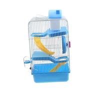 Yardwe Luxury Three-Layer Hamster Cage Villa for Small Pets Portable PET House 23x17x45cm Light Blue for Hamsters Chinchillas and Small Animals