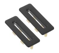 Yardwe Matte Black Sink Overflow Cover 2pcs Copper Rectangular Replacement Cap with Decorative Style for basins and Kitchen use