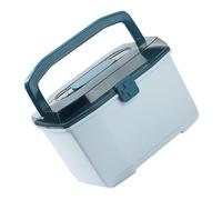 Yardwe Medicine Storage Box First Aid Case Plastic Large Capacity Double-Layers Medicine Case Blue Lockable Cover Lightweight for Schools Office