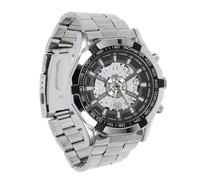 Yardwe Men's Mechanical Watch with Hollowed-Out Carving, Stainless Steel Wrist Watch Featuring Elegant Design and Practical Waterproof Function for Business and Daily Wear