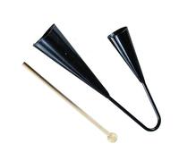 Yardwe Metal Agogo Bell with Wooden Stick Two Tone Percussion Instrument for Handheld Samba Musical Early Education Instrument for Boys and Portable Latin Music Bell