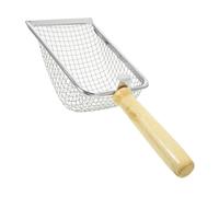 Yardwe Metal Cat Litter Scoop with Wood Handle Mesh Screening Reptile Terrarium Litter Cleaner Suitable for Turtles Chameleons Frogs and Small Pets Rubbish Scoop for Home Use