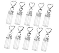 Yardwe Mini Glass Bottles with Keychain 0.24Oz Transparent Tiny Vials Diy Charm Containers for Travel Wedding Favor Ornaments Wishing Bottle Keychain