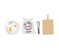 Yardwe Mini House Kitchen Model Set Miniature Baking Tools Including Whisk Flour Salt Bags Play Food Props for Dollhouse Decoration and Pretend Play