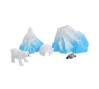 Yardwe Mini Iceberg and Igloo Figurine Set Lifelike Polar Bear and Penguin Models for Fish Tank and Dollhouse Decor, Realistic Arctic Animal Toys and Micro Landscape, 5 Pieces
