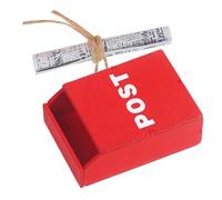 Yardwe Mini Mailbox and Newspaper Set Vintage Style Miniature Dollhouse Furniture Accessories Paper and Wood Materials Easy to Assemble Desktop Decoration for Home and Office DIY Craft