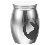 Yardwe Mini Small Pet Urn Stainless Steel Ash Holder for Rabbit Cremation Memorial Keepsake for Animal Lovers