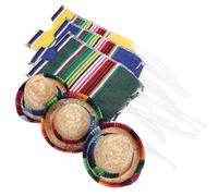 Yardwe Mini Sombrero Hats Straw Cotton Bottle Covers for Parties | Mexican Decorations, Reusable Table Accents, for Water or Oil Bottles, Cinco De Mayo Gatherings