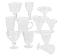 Yardwe Miniature Drink Cup Models of Transparent Goblet Designs for Dollhouse Decoration Smooth Material Essential Mini House Accessories for Creative Scenarios