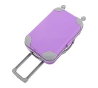 Yardwe Miniature Luggage Case for Dolls Stylish Purple Doll House Accessory with Realistic Design Easy to Clean and Organized Interior for Clothing and Accessories