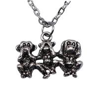 Yardwe Monkey Necklace Pendant for Women Three Wise Monkeys Animal Pendant Necklace Inspirational Life Jewelry Gift for Couples Friends Family