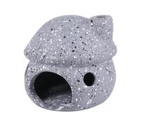 Yardwe Mushroom Aquarium Ornament Ceramic Pot Fish Tank Habitat Shrimp Cave Fish Shelter Hollow Hideaway Aquarium Decoration Grey for Aquatic Pets and Small Tanks