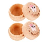 Yardwe My First Tooth Box Wooden Tooth Storage Box with Reliable Safe Storage Portable Sturdy Design for Newborn and Toddler Memories